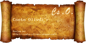 Csete Olivér névjegykártya