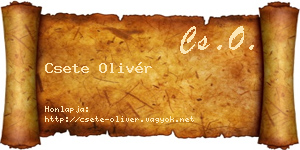 Csete Olivér névjegykártya