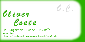 oliver csete business card
